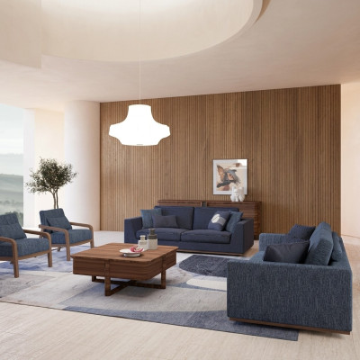 Woonkamer Modern Stoffenbank Tweezitter Bank Luxe Design Inrichting