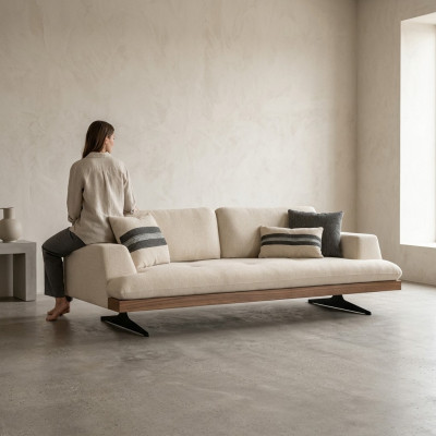 Luxe gestoffeerde driezitsbank design moderne woonkamer bank nieuw