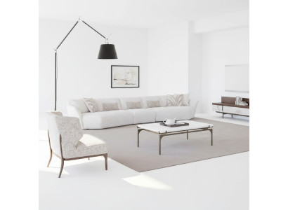 Luxe set van 2 stuks woonkamer bankstel vijfzitter textiel bankstel inrichting salontafel