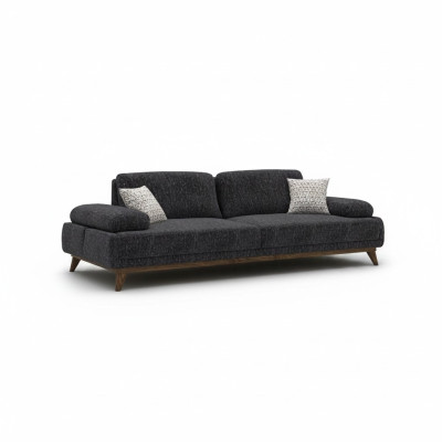 Sofa tweezits gestoffeerde meubels zits bank stof woonkamer banken grijs