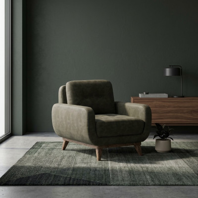 Woonkamer fauteuil luxe stof textiel gestoffeerde fauteuil inrichting  Woonkamer fauteuil van luxe stof textiel gestoffeerd fauteuil interieur