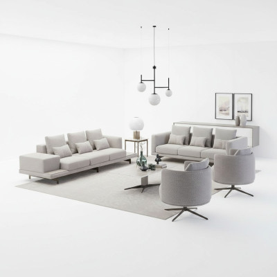 Compleet set 6-delig 2x bank van drie nieuw 2x fauteuil luxe woonkamer salontafel