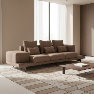 Sofa Bank Driezits Woonkamer Gestoffeerde banken Ontwerp Gestoffeerde meubels Textiel Nieuw
