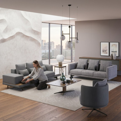 Bankstel Woonkamer Modern Set 2x Bank Driezits Bankstel Fauteuil