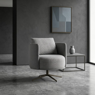 Luxe Grijs Fauteuil Woonkamer Meubelen Modern Design Nieuw Bekleding Stof Textiel