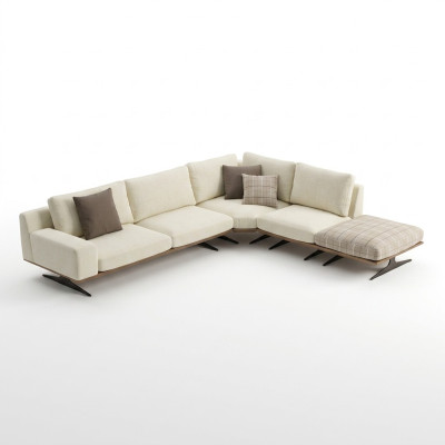 Woonkamer luxe set hoekbank L-vorm gestoffeerd meubilair ontwerp modern salontafel.