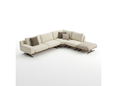 Woonkamer luxe set hoekbank L-vorm gestoffeerd meubilair ontwerp modern salontafel.