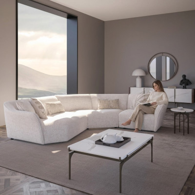 U-vormige bankbank gestoffeerd meubilair woonkamer design hoekbank Nieuwe salontafel