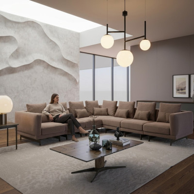 Woonkamer set 3-delig inrichting Hout Salontafel Designer Bijzettafel