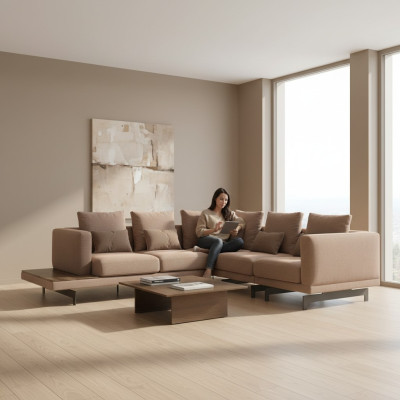 Zitbank hoekbank L-vorm bank bank stof luxe meubels