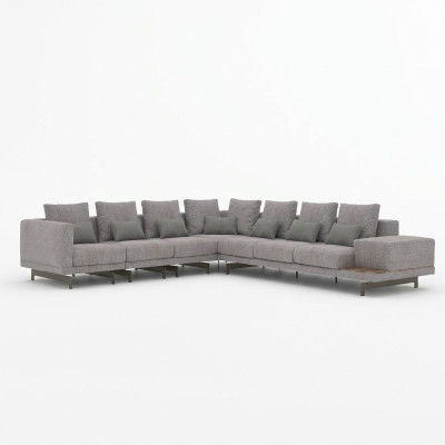 Hoekbank L-vorm Woonkamer Inrichting Designer Textiel Bank Modern Set