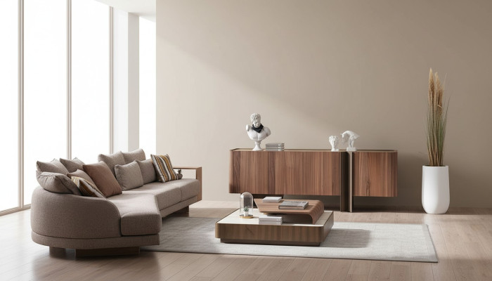 Woonkamer Robuuste set Designer 4-zits dressoir salontafel 3-delig