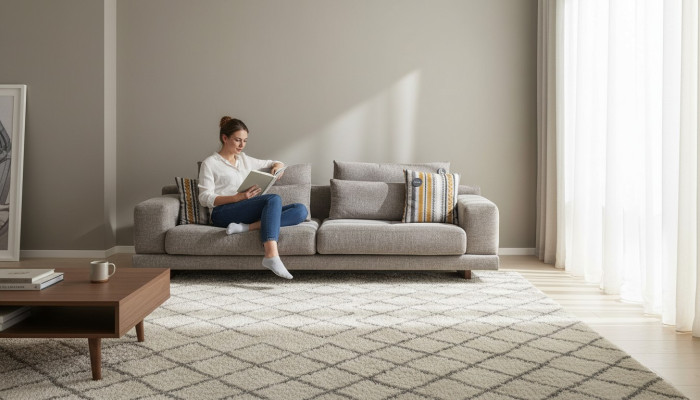 3-zits modern stijl designer woonkamer stoffen bank met kussens en rugkussens