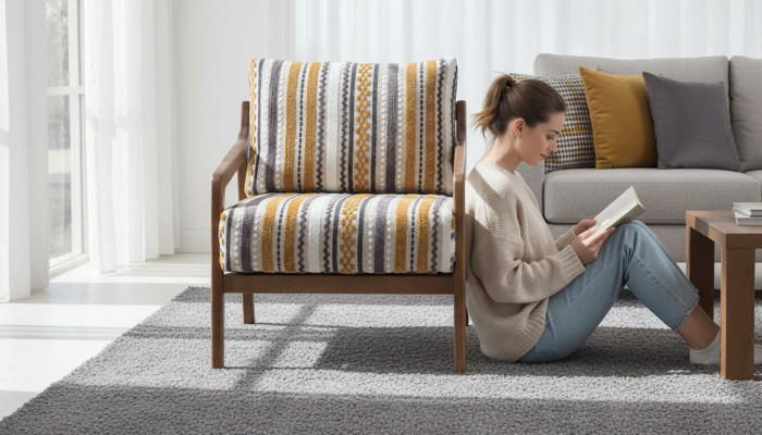 Woonkamer Lounge Designer Modern 1-zits Bank Stoffen Bank met Kussens