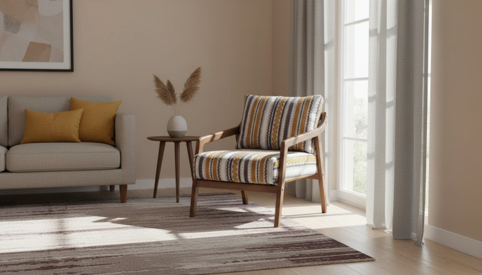 Woonkamer Lounge Designer Modern 1-zits Bank Stoffen Bank met Kussens