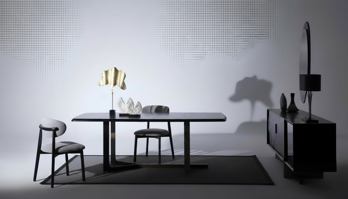 Eetkamer 7-delig set Eettafel Dressoir Spiegel 4x stoelen Modern design