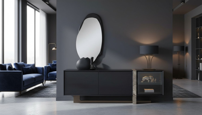 Sideboard Buffet Spiegel Eetkamer Woonkamer Modern Design 2-delig set
