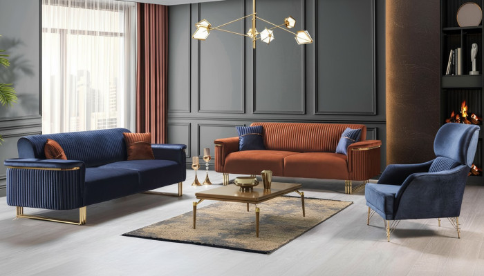Moderne woonkamerset designer 3-zitsbank fauteuil bankstel