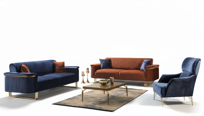 Moderne woonkamerset designer 3-zitsbank fauteuil bankstel