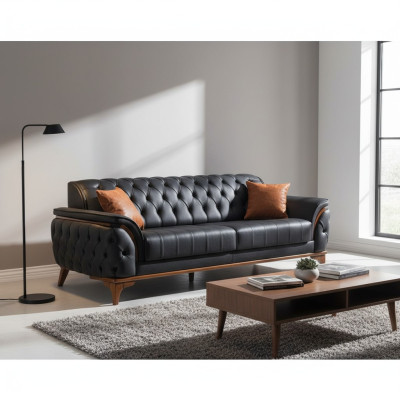 Luxe Blauwe Chesterfield Bank Moderne 3-zits Luxe Zitmeubelen