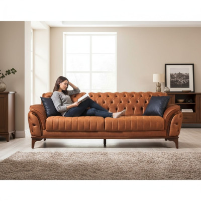 Oranje Chesterfield 3-zits woonkamer luxe bank Moderne stijlvolle bank
