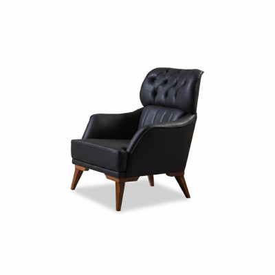 Zwarte Chesterfield fauteuil Ontwerper woonkamer 1-zits fauteuil