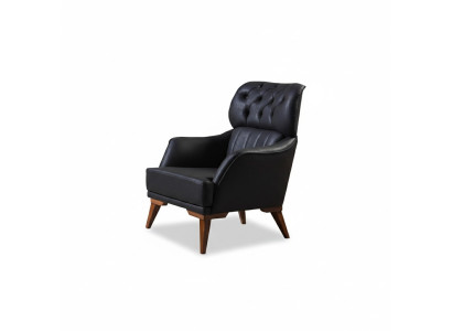 Zwarte Chesterfield fauteuil Ontwerper woonkamer 1-zits fauteuil