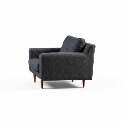 Grijze woonkamerfauteuil ontwerper fauteuil luxe 1-zits 2-dlg.