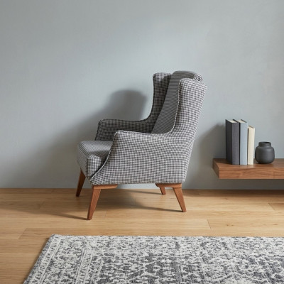 Grijze geruite fauteuil Moderne woonkamer fauteuil Luxe meubels