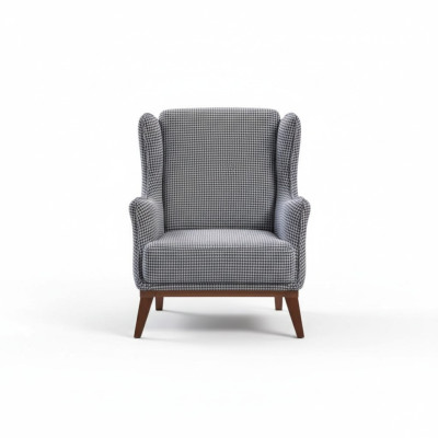 Grijze geruite fauteuil Moderne woonkamer fauteuil Luxe meubels