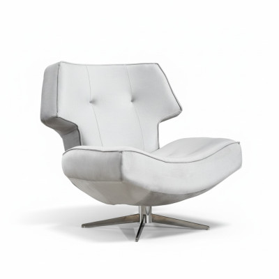 Fauteuil Wit Modern Luxe Ontwerp Woonkamer 1-Zits Textiel Materiaal