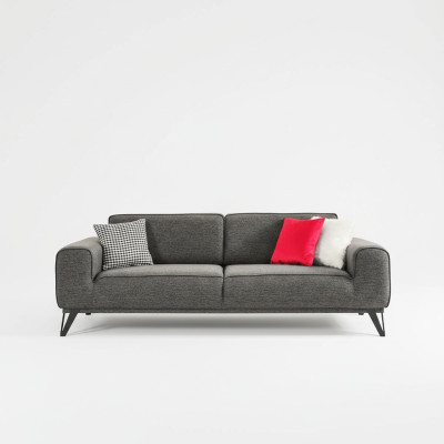 Grijs 3-zits stoffen bankstel modern design woonkamer textiel stof materiaal