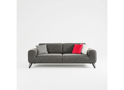 Grijs 3-zits stoffen bankstel modern design woonkamer textiel stof materiaal