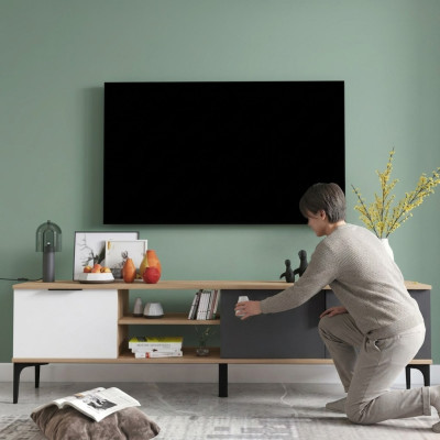 Lowboard RTV TV-stand Modern Design Rechthoekig Hout Materiaal Luxe Ontwerp