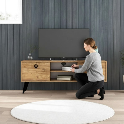 Bruin woonkamer TV-lagekast sideboard RTV modern design rechthoekige vorm