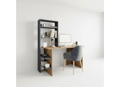 Slaapkamer tienerkamer Bureau Computertafel Modern Design Bruin Grijs