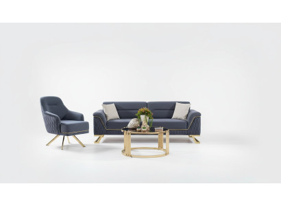 Blauw woonkamer zitmeubilair Designer hoekbank Luxe Moderne fauteuil