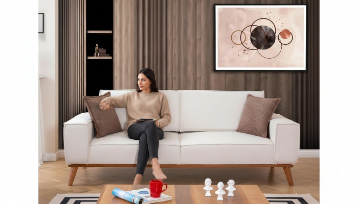 Witte woonkamerset Stijlvolle 3-zits designer fauteuil 2-delige set