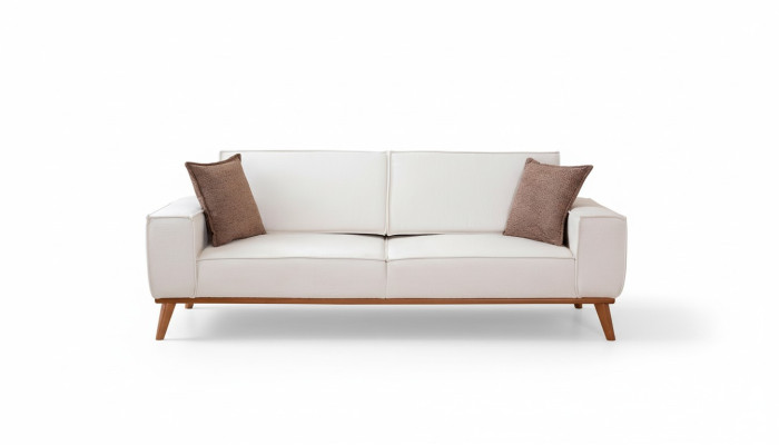 Witte woonkamerset Stijlvolle 3-zits designer fauteuil 2-delige set
