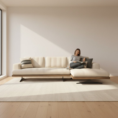 Wit luxe hoekbank L-vorm woonkamer modern Bank ontspanning designer inrichting