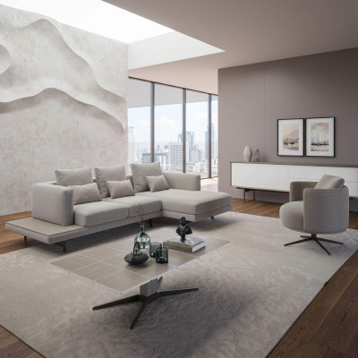 Woonkamerbank hoekbank L-vorm Nieuw fauteuil luxe houten salontafel - Woonkamerbank hoekbank L-vorm Nieuwe fauteuil luxe houten salontafel