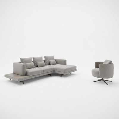 Woonkamerbank hoekbank L-vorm Nieuw fauteuil luxe houten salontafel - Woonkamerbank hoekbank L-vorm Nieuwe fauteuil luxe houten salontafel