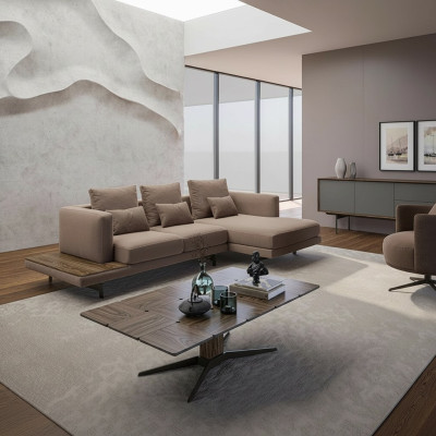 Woonkamerset bankstel bankstel bank L-vorm fauteuil houten salontafel  Woonkamerset bankstel bankstel bank L-vorm fauteuil houten salontafel