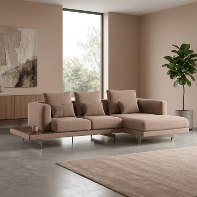 Zitmeubelen Hoekbank L-vorm Beige Designmeubelen Hoekbank Woonkamer