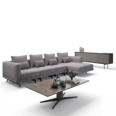 Luxe hoekbank L-vorm woonkamer designer hoekbank nieuw compleet salontafel