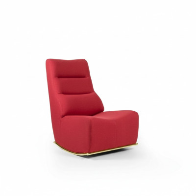 Luxe rode fauteuil woonkamer gestoffeerde zitting moderne zitmeubelen ontwerper