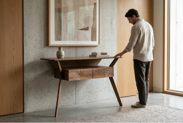 Woonkamer luxe console tafel bruin hout tafel modern design console