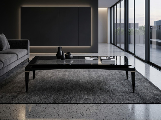 Zwarte salontafel woonkamer luxe design meubels koffietafel tafel nieuw