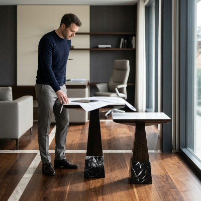 Braun 2x Bijzettafel Woonkamer Set Compleet Salontafel Bijzettafel
