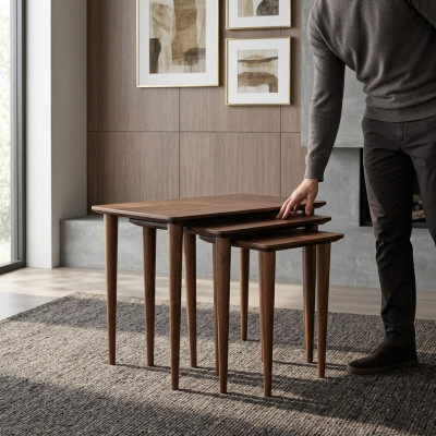 Bruin bijzettafel modern design inrichting luxe koffietafel woonkamer